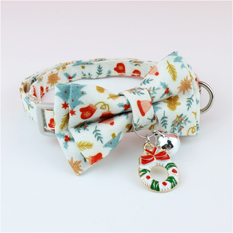 🎄 Collier Nœud Papillon de Noël pour Animaux – Série Polyester 🐾